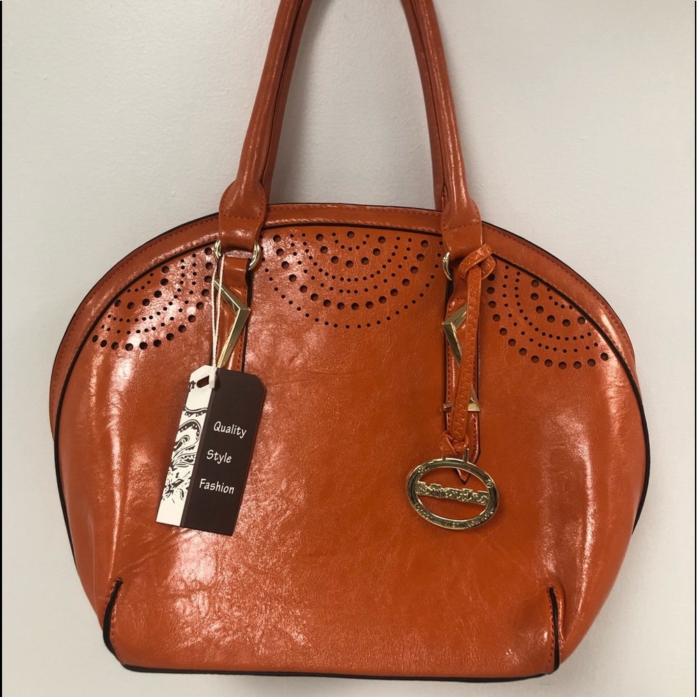 Sorrentino Oval Structured Satchel Handbag
NWT